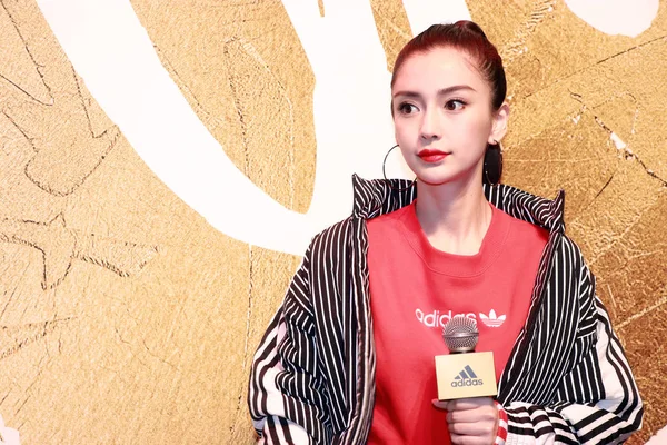 Hongkongse Actrice Angelababy Woont Een Promotioneel Evenement Voor Adidas Shanghai — Stockfoto