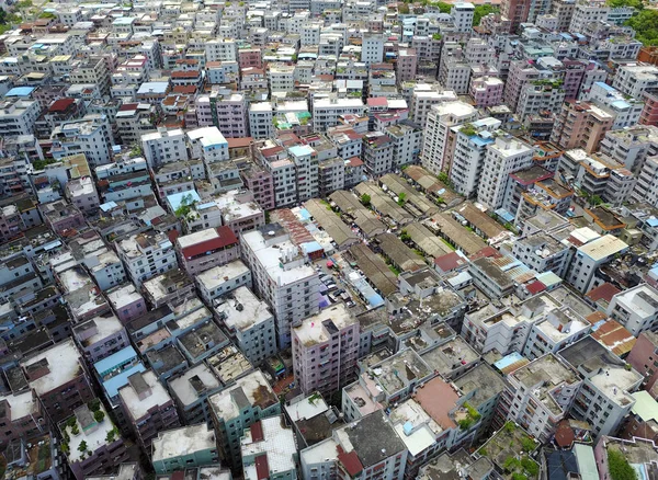 Αεροφωτογραφία Των Παλαιών Κατοικιών Σπίτια Και Κτίρια Baishizhou Αστικό Χωριό — Φωτογραφία Αρχείου