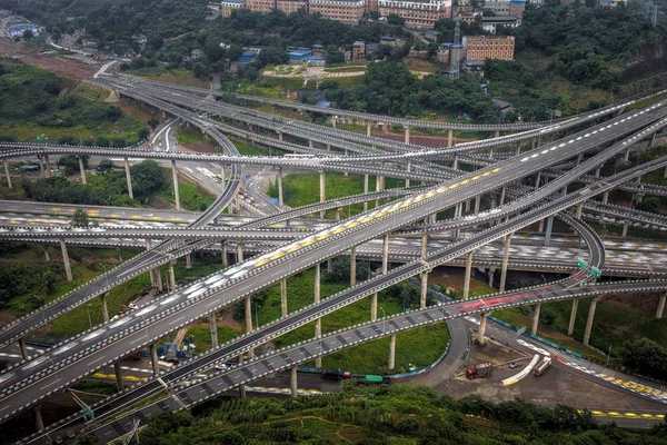 Luchtfoto Van Het Viaduct Van Huangjuewan Vijf Niveaus Het Nan — Stockfoto