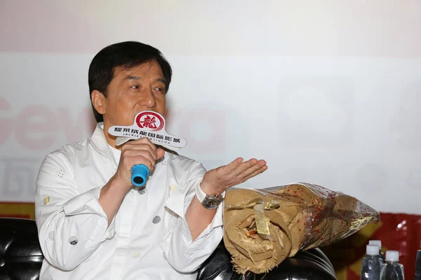 Hong Kong Kungfu Superstar Jackie Chan Deltar Ett Evenemang För — Stockfoto