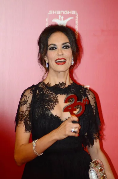 Attrice Italiana Maria Grazia Cucinotta Arriva Sul Tappeto Rosso Cerimonia — Foto Stock