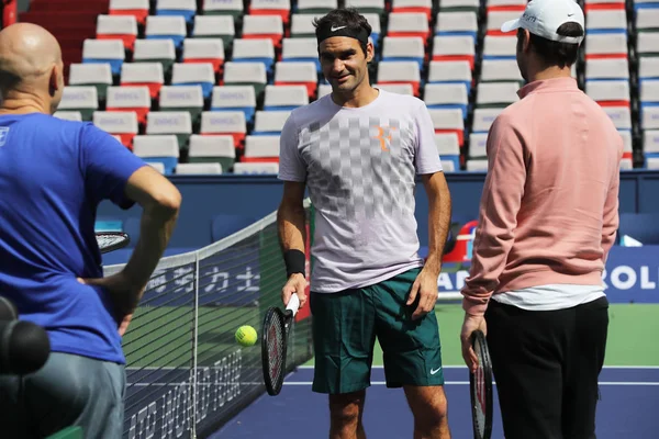 Sviçreli Tenisçi Roger Federer Şanghay Çin Yaklaşan Shanghai Rolex Masters — Stok fotoğraf