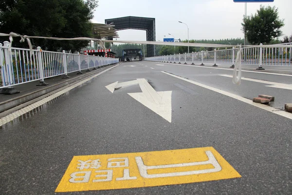 Vista Del Autobús Elevado Tránsito Teb Experimental Carretera Fumin Ciudad — Foto de Stock