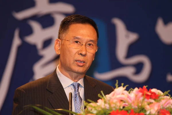 Yao Zhongmin Former Head China Development Bank Cdb Delivers Speech — Stock fotografie