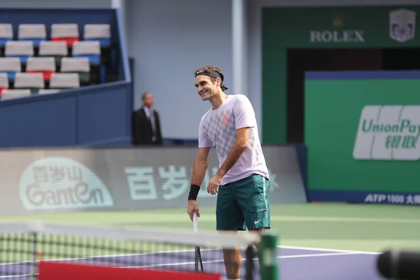 Sviçreli Tenisçi Roger Federer Şanghay Çin Yaklaşan Shanghai Rolex Masters — Stok fotoğraf