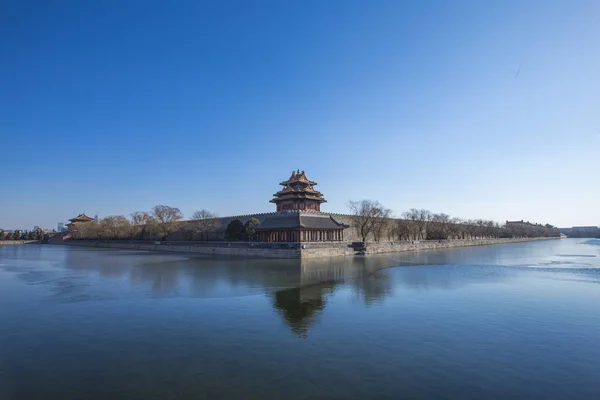 View Cornor Watchtower Forbidden City Blue Sky Clear Day Beijing — Stock Photo, Image