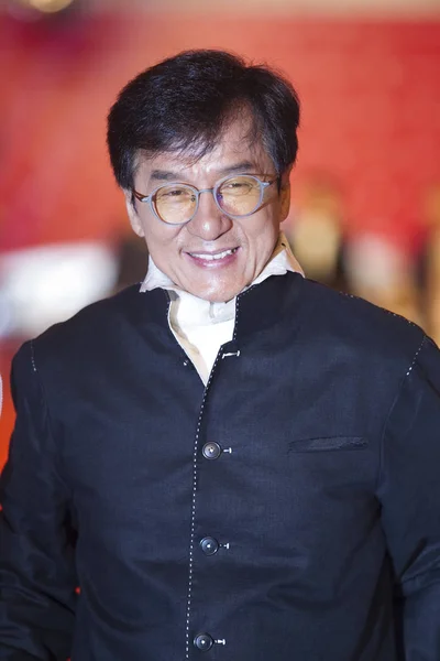 Soubor Hongkongské Kungfu Hvězda Jackie Chan Přichází Červený Koberec Pro — Stock fotografie