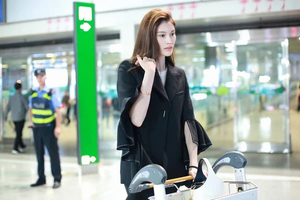 Modelo Chinês Sui Retratado Aeroporto Internacional Pequim Capital Pequim China — Fotografia de Stock