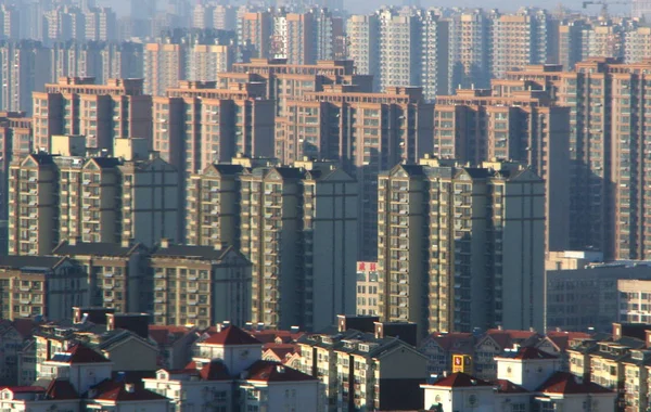 Vista Conjunto Edificios Residenciales Apartamentos Ciudad Nan Provincia Shandong Este — Foto de Stock