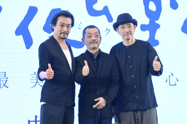 Vanaf Links Hong Kong Actrice Tony Leung Fai Japans Filmregisseur — Stockfoto