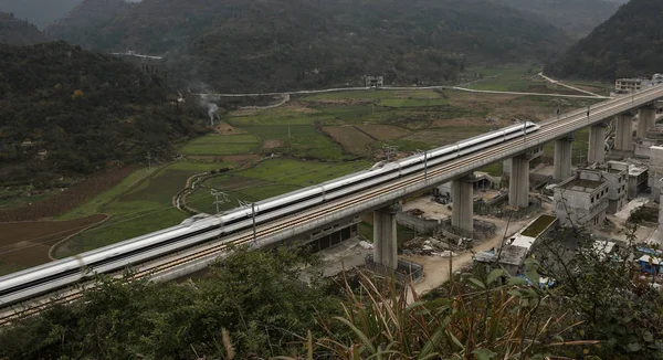 Treno Proiettile Crh China Railway High Speed Viaggia Sulla Hukun — Foto Stock