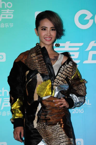 Taiwanese Singer Jolin Tsai Poses Echo Music Festival Shanghai China — Stock Photo, Image