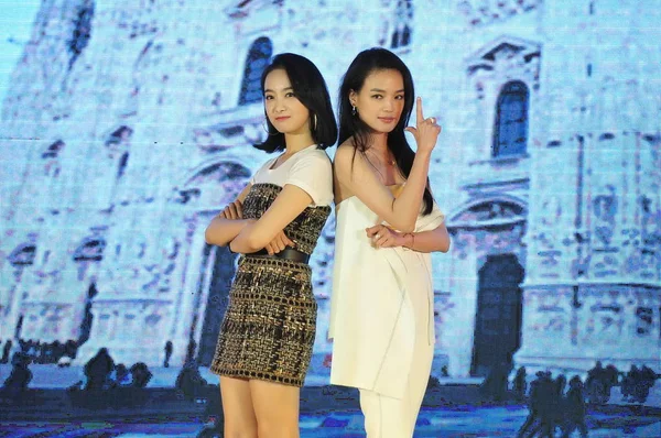 Taiwanesische Schauspielerin Shu Rechts Chinesische Schauspielerin Und Sängerin Victoria Song — Stockfoto