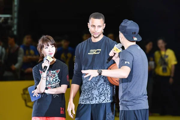 American Basketball Star Stephen Curry Poses Fan Meeting Hsinchuang Gymnasium — Stock Photo, Image