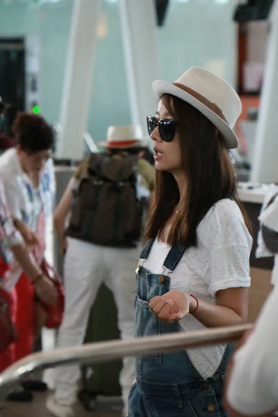 Taiwanese Actress Ruby Lin Pictured Ngurah Rai International Airport Leaving — Stock Photo, Image