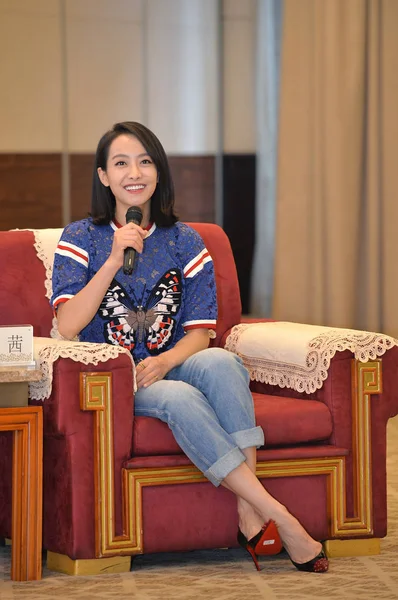 Chinese Actress Singer Victoria Song Attends Press Conference Promote Her — Stock Photo, Image