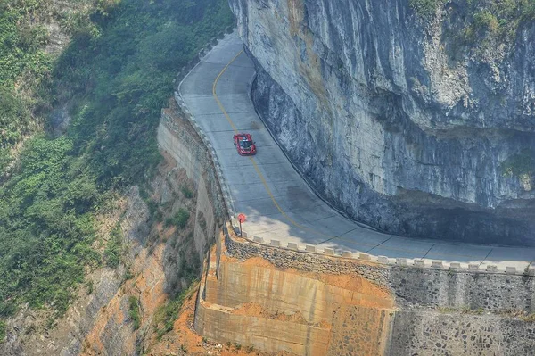 Italienska Racer Fabio Barone Driver Ferrari Sportbil Tongtian Road Känd — Stockfoto