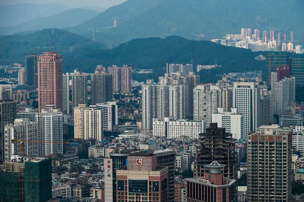 Skyline Del Distretto Luohu Con Grattacieli Grattacieli Nella Città Shenzhen — Foto Stock