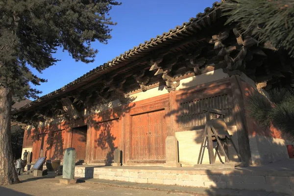 Вид Foguang Храму Також Відомий Будда Світла Temple Горі Wutai — стокове фото