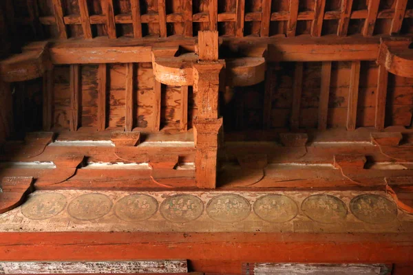 Uma Vista Telhado Madeira Salão Templo Foguang Também Conhecido Como — Fotografia de Stock