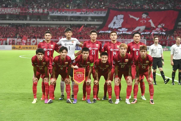 Spelers Van Startende Line Van China Shanghai Sipg Poseren Voor — Stockfoto