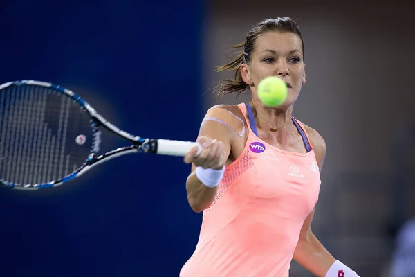 Agnieszka Radwanska Aus Polen Gibt Swetlana Kusnezowa Aus Russland Ihrem — Stockfoto