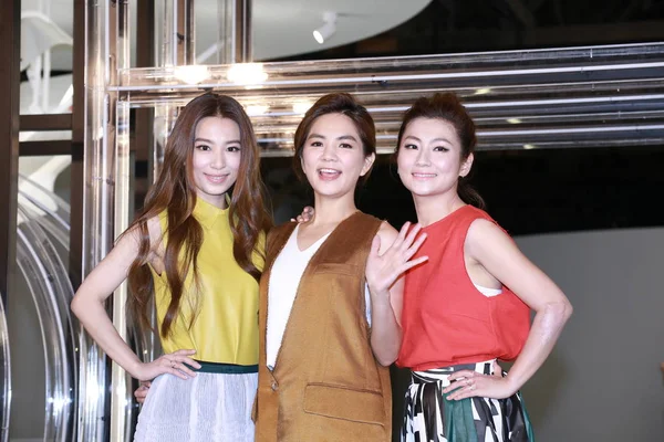 Left Hebe Ella Selina Taiwanese Girls Group Pose Press Conference — Stock Photo, Image