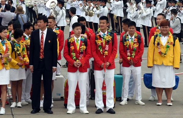 China Continental Río 2016 Delegados Atleta Olímpicos Posan Línea Después — Foto de Stock