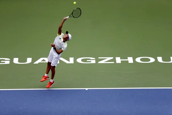 Você Xiaodi China Serve Contra Jelena Jankovic Sérvia Durante Jogo — Fotografia de Stock