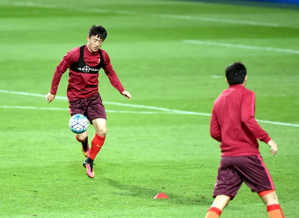 Jiang Zhipeng Dari Tim Nasional Sepak Bola Tiongkok Mengambil Bagian — Stok Foto