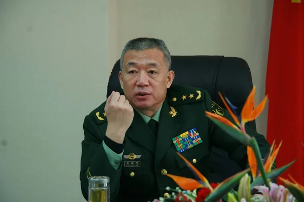 Wang Jianping Entonces Comandante Las Fuerzas Paramilitares China Representa Beijing — Foto de Stock