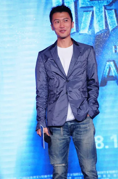 Hong Kong Schauspieler Nicholas Tse Posiert Auf Einer Pressekonferenz Seinem — Stockfoto
