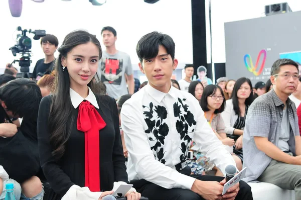 Hong Kong Model Oyuncu Angelababy Sol Çinli Aktör Jing Boran — Stok fotoğraf