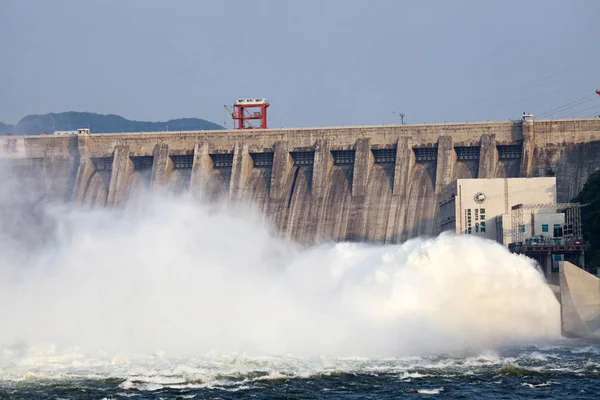 Файл Вода Gaps Греблі Fengman Гідропевр Станції Річці Songhua Jilin — стокове фото