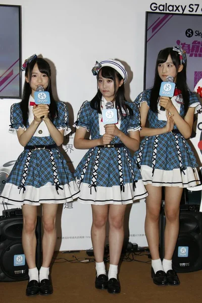 Lewej Narumi Kuranoo Nagisa Sakaguchi Yui Oguri Japońskiej Grupy Idol — Zdjęcie stockowe