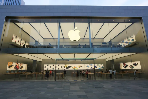 Θέα Στο Apple Store Στην Πόλη Τσενγκντού Νοτιοδυτική Κίνα Της — Φωτογραφία Αρχείου