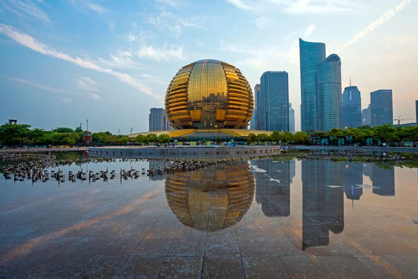 Skyline Hotel Intercontinental Hangzhou Centro Outros Edifícios Qianjiang Cidade Nova — Fotografia de Stock