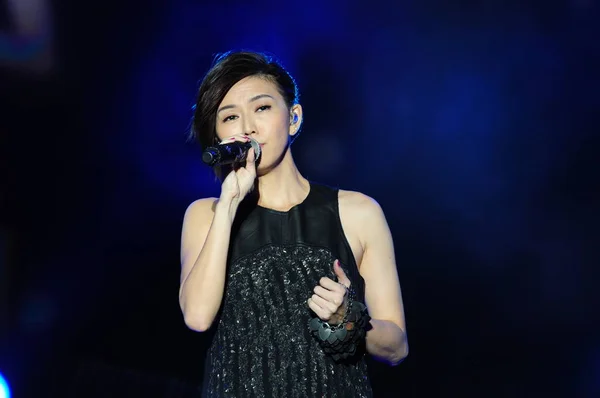 Chanteuse Singapourienne Stefanie Sun Chante Festival Musique Echo Shanghai Chine — Photo