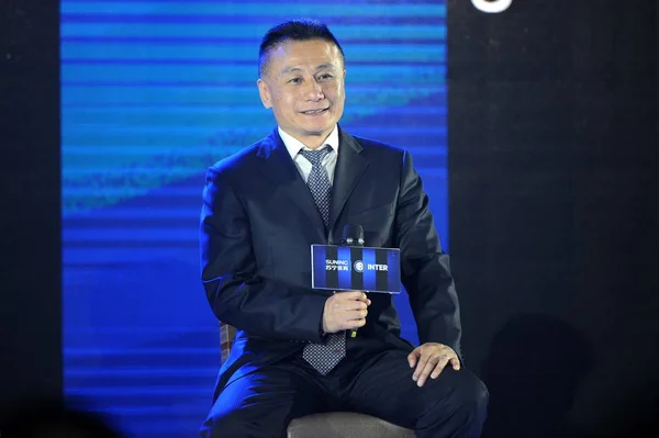 Entrenador Fútbol Chino Gong Lei Asiste Conferencia Prensa Para Anunciar — Foto de Stock