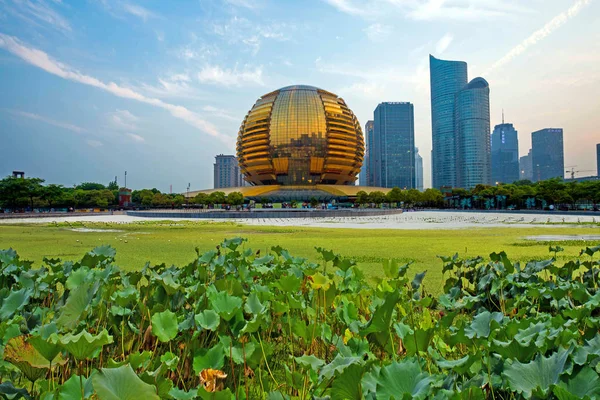 Skyline Intercontinental Hotel Hangzhou Központ Egyéb Épületek Qianjiang Város Hangzhou — Stock Fotó