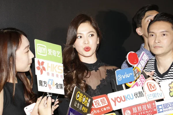 South Korean Actress Song Hye Kyo Center Interviewed She Arrives — Stock Photo, Image