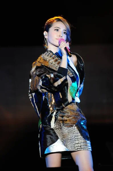 Тайваньская Певица Джолин Цай Выступает Музыкальном Фестивале Эхо Шанхае Китай — стоковое фото