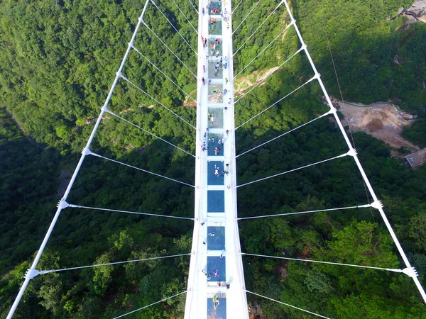 Vista Aérea Del Puente Fondo Vidrio Más Largo Más Alto — Foto de Stock
