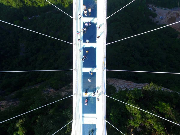 Вид Найдовших Світі Найвищий Скла Дном Міст Над Гранд Каньйон — стокове фото