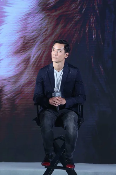Hong Kong Aktor Daniel Pozuje Konferencji Prasowej Promowania Swojego Nowego — Zdjęcie stockowe