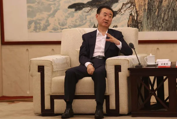 Wang Jianlin Presidente Wanda Group Asiste Una Ceremonia Firma Proyecto —  Fotos de Stock