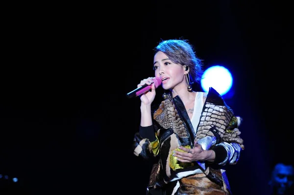 Cantante Taiwanese Jolin Tsai Esibisce Festival Musica Eco Shanghai Cina — Foto Stock