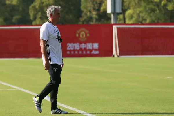 Entraîneur Chef Jose Mourinho Manchester United Est Photographié Lors Une — Photo