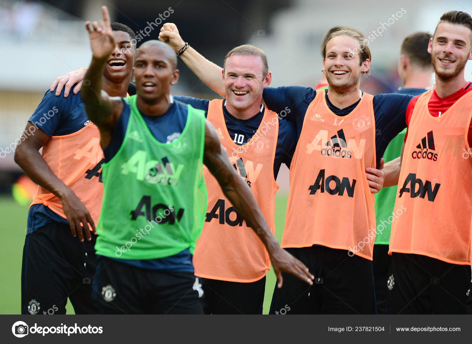 Marcus Rashford Ashley Young Wayne Rooney Daley Blind David Gea Stock Editorial Photo C Chinaimages