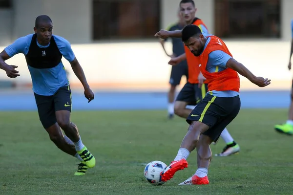 Les Footballeurs Manchester City Participent Une Séance Entraînement Pour Match — Photo